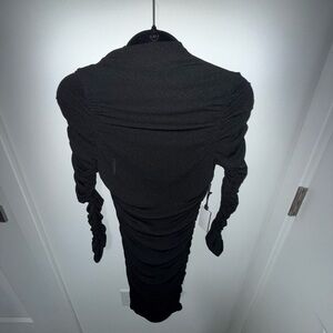 Astr Black Ruched Dress